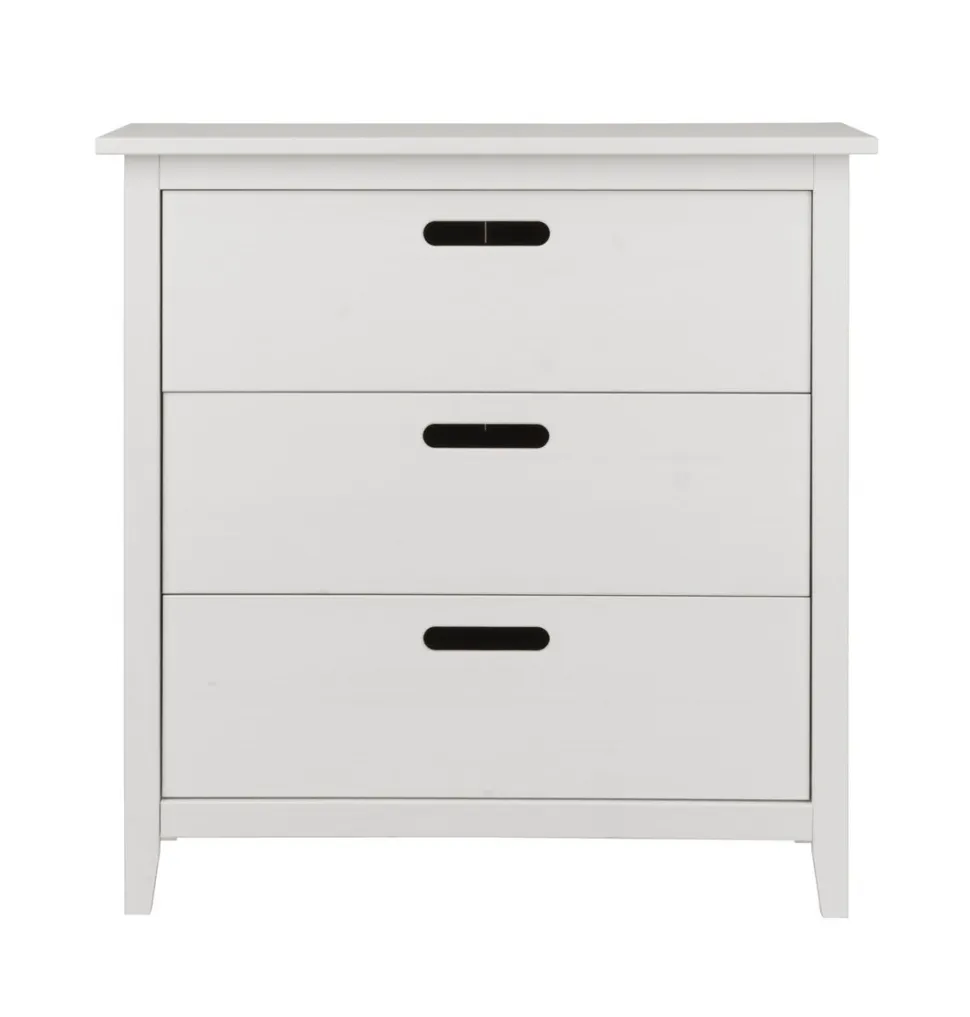 Wickelkommode 91cm mit Aufsatz "Maja" Kiefer massiv weiß lackiert