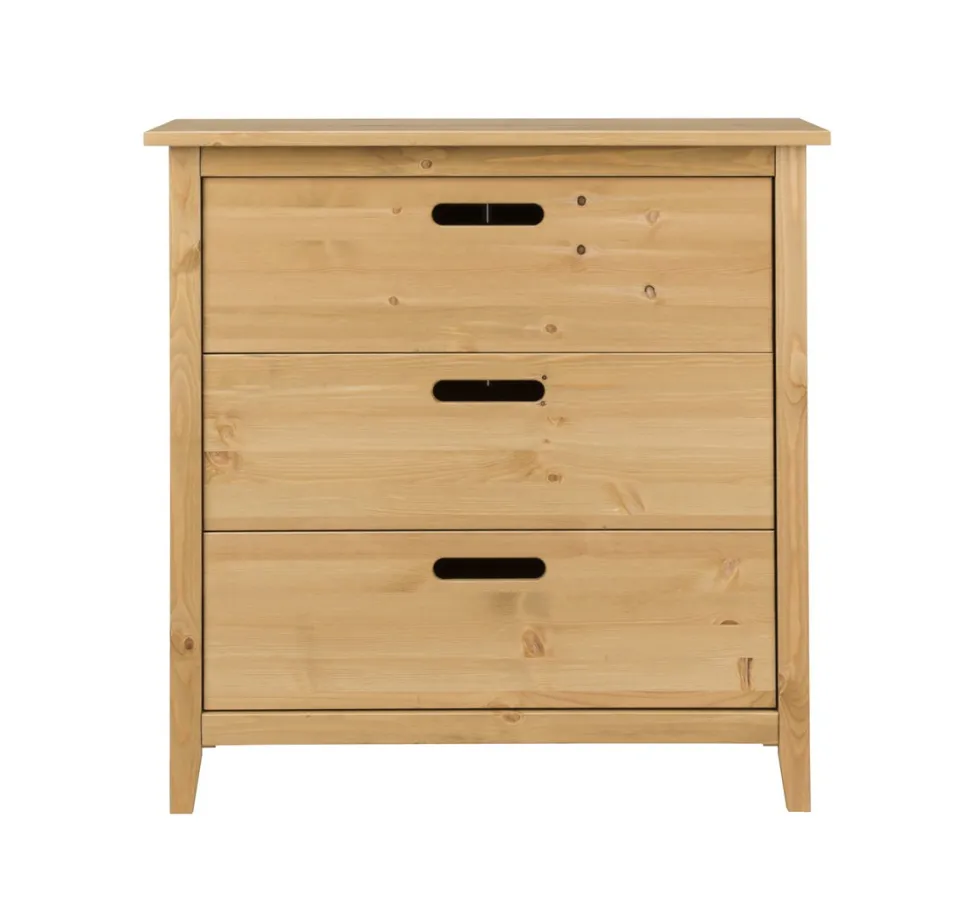 Wickelkommode 91cm mit Aufsatz "Maja" Kiefer massiv laugenfarbig