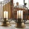 Windlicht/Laterne 20x27cm "Jill" Aluminium antik-gold
