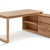 Winkelschreibtisch mit Stauraum rechts 'Office' Wildeiche geölt