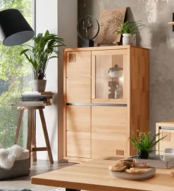 Wohnwand I "Bergamo" Kernbuche geölt WZ-0159