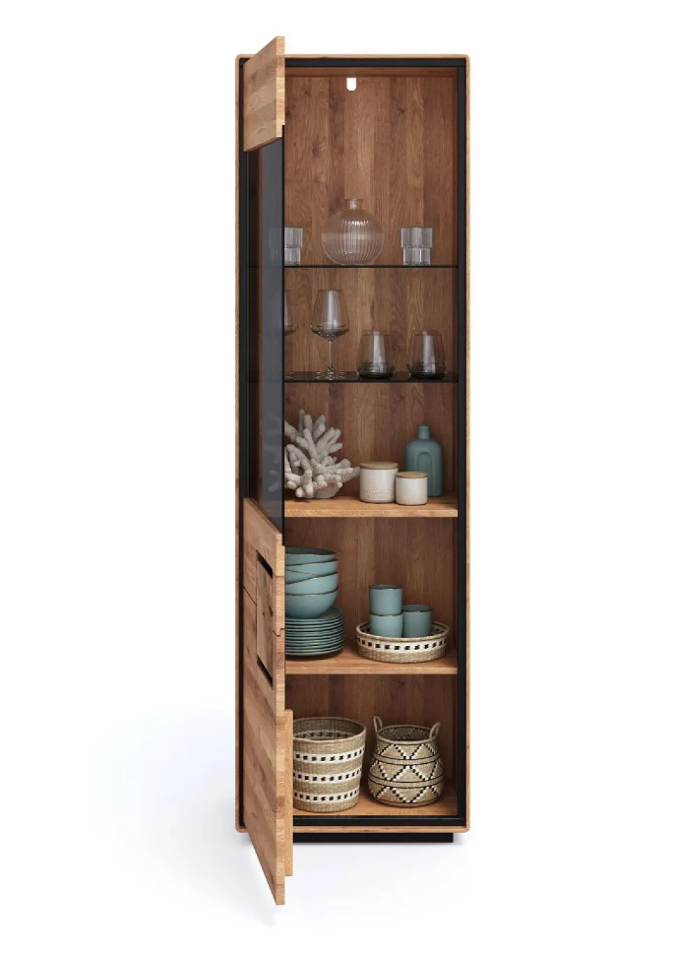 Wohnwand I 325cm "Zarah" Wildeiche geölt