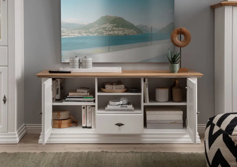 Wohnwand I "Jale" Kiefer & Eiche massiv WZ-0622