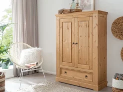 Wäscheschrank 108cm 'Anne' Kiefer eichefarbig